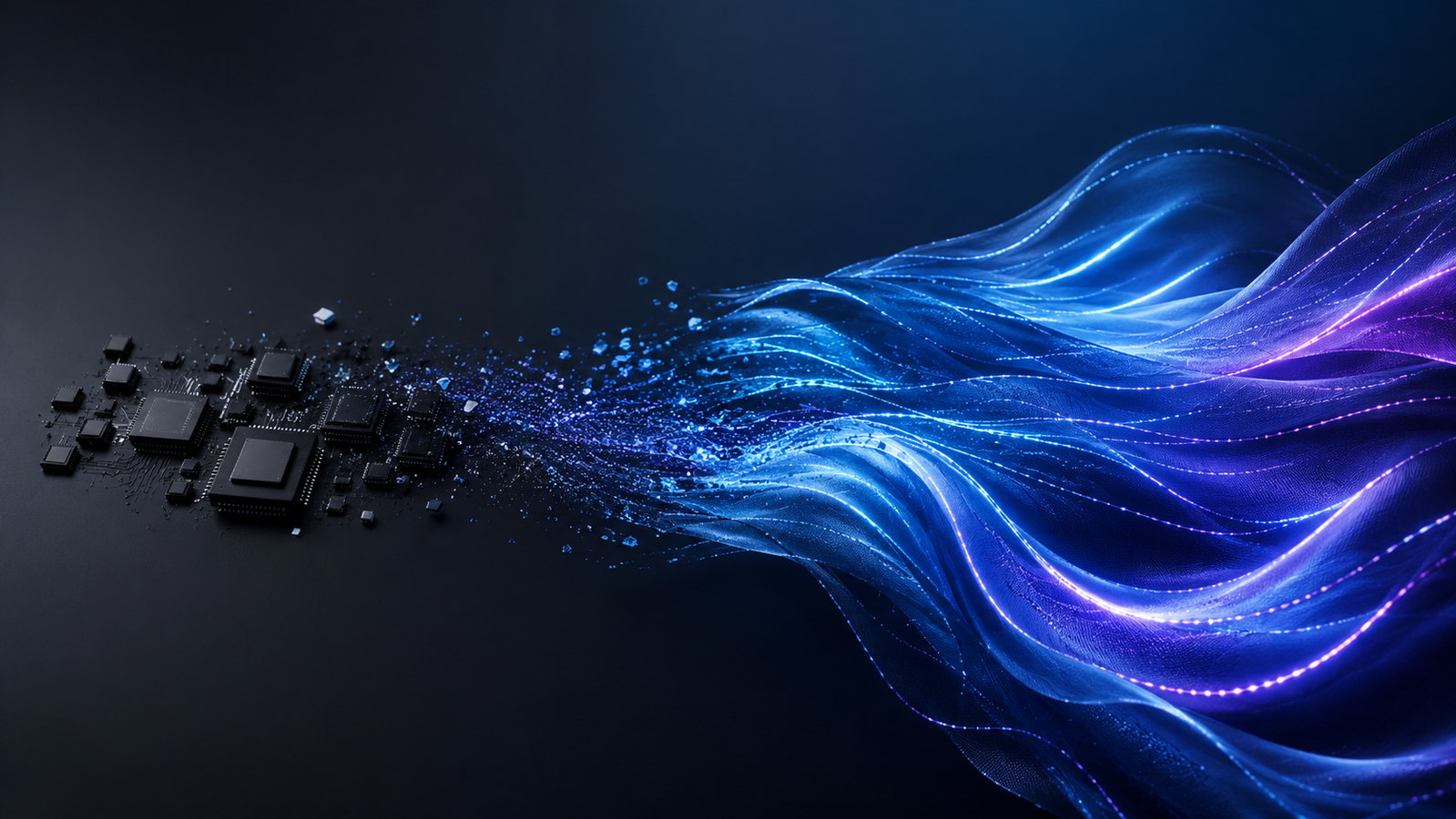 Luminous graphene e-textile fabric showing a smart fashion concept with flexible electronic cloth